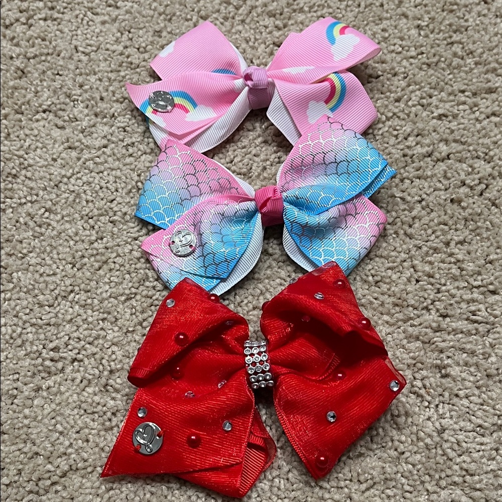 JoJo Siwa Rainbow and Sequin Hair Bow Trio